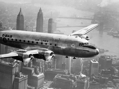 ANONYMOUS - Aircraft Flying over City, 1946