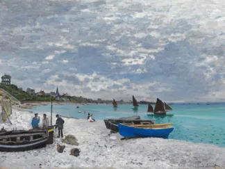 CLAUDE MONET - The Beach at Sainte-Adresse