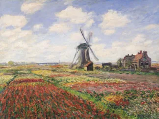 CLAUDE MONET-  Tulip Fields with Windmill