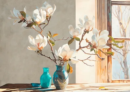 REMY DELLAL - Magnolia Branch in a Vase