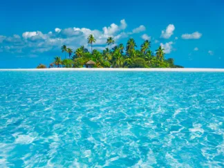 FRANK KRAHMER - Tropical Lagoon with Palm Island, Maldives