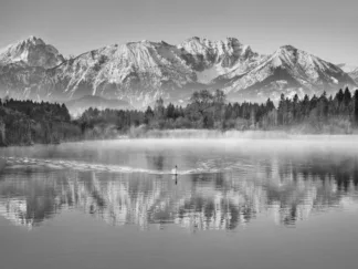 FRANK KRAHMER - Allgaeu Alps and Hopfensee Lake, Bavaria, Germany (BW)