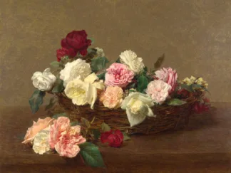 HENRI FANTIN-LATOUR - A Basket of Roses