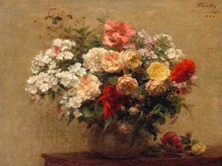 HENRI FANTIN-LATOUR - Vase with Summer Flowers
