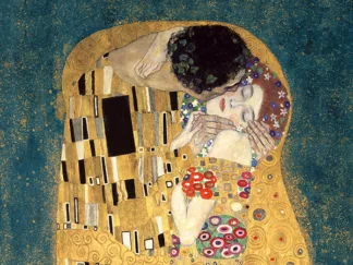 GUSTAV KLIMT - The Kiss, detail (Blue variation)