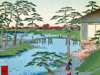 ANDO HIROSHIGE - Lord's Garden Beside Mokuboji Temple