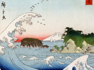 KATSUSHIKA HOKUSAI - Mont Fuji Derrière la Mer Agitée