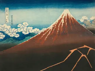 KATSUSHIKA HOKUSAI - Shower Below the Summit