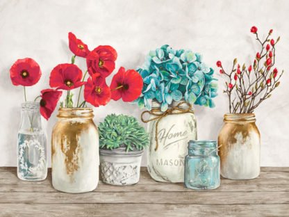 JENNY THOMLINSON - Floral Composition with Mason Jars