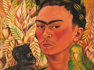 FRIDA KAHLO - Self Portrait with Monkey and Parrot 1942