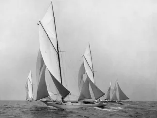 EDWIN LEVICK - Saliboats Sailing Downwind, ca. 1900-1920