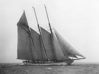 EDWIN LEVICK - The Schooner Karina at Sail, 1919