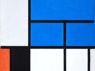 PIET MONDRIAN - Composition with Large Blue Plane, Red, Black, Yellow, and Gray