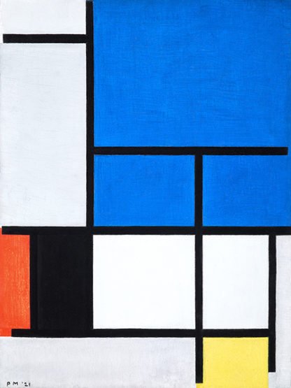 PIET MONDRIAN - Composition with Large Blue Plane, Red, Black, Yellow, and Gray