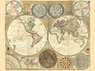 SAMUEL DUNN - Double Hemisphere Map of the World, 1794