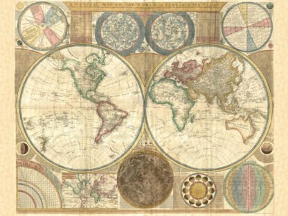 SAMUEL DUNN - Double Hemisphere Map of the World, 1794