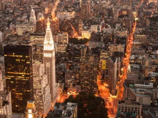 MICHEL SETBOUN - Aerial view of Flatiron Building, NYC