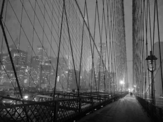 MICHEL SETBOUN - On Brooklyn Bridge by Night, NYC