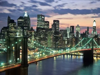 MICHEL SETBOUN - Brookyn Bridge and Downtown Skyline, NYC