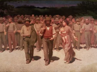 GIUSEPPE PELLIZZA DA VOLPEDO - Il Quarto Stato (detail)