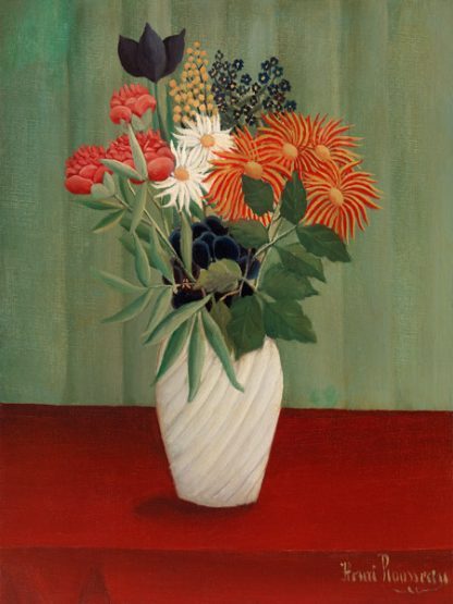 HENRI ROUSSEAU - Bouquet of Flowers with China Asters and Tokyos