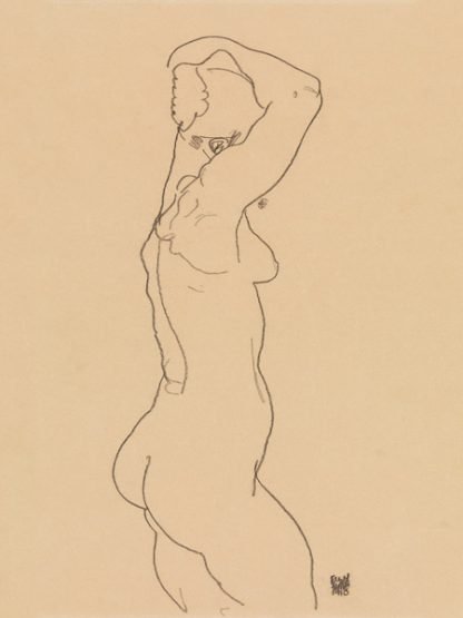 EGON SCHIELE - Standing Nude, Facing Right