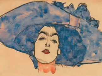 EGON SCHIELE - Eva Freund in Blue Hat