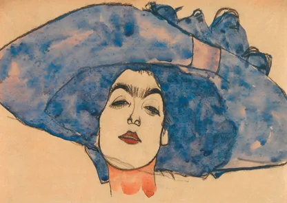 EGON SCHIELE - Eva Freund in Blue Hat