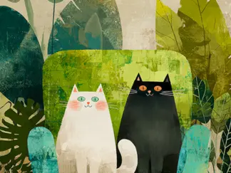 STEF LAMANCHE - Two Cats on an Armchair I