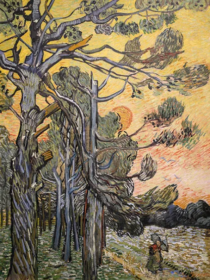 VINCENT VAN GOGH - Pine Trees at Sunset