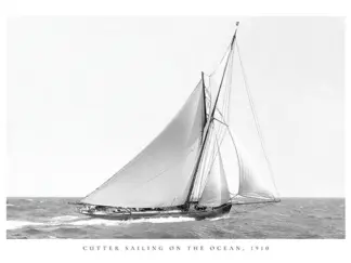 ANONYMOUS - Cutter Sailing on the Ocean, 1910
