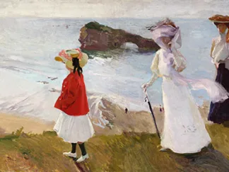JOAQUIN SOROLLA Y BASTIDA - Lighthouse Walk at Biarritz