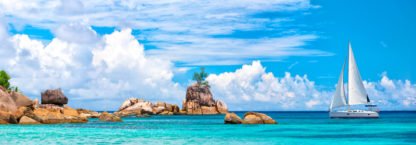 PANGEA IMAGES Sailboat at La Digue, Seychelles