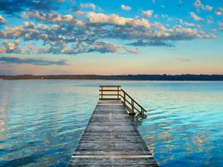 FRANK KRAHMER - Boat Ramp and Filigree Clouds, Bavaria, Germany