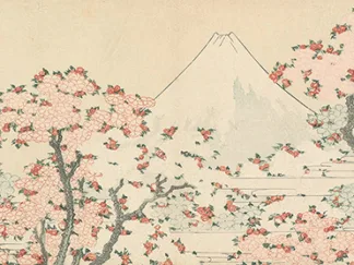 KATSUSHIKA HOKUSAI - Mount Fuji with Cherry Trees in Bloom